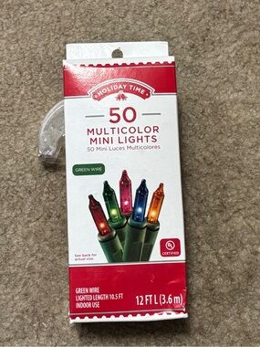 Holiday Time Red and White 50 Multicolor Mini Lights Box